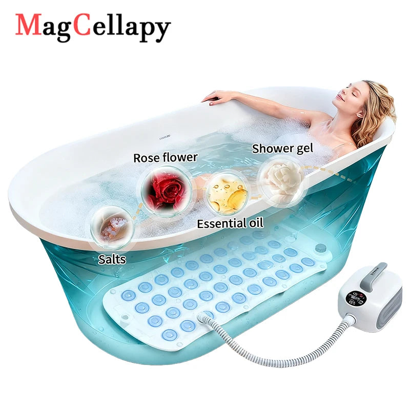 Bathtub Massage Mat Bubble Bath Spa Beauty With Remote Control And Inflatable Pillow Full-Body Massage And Relaxation Salon SPA