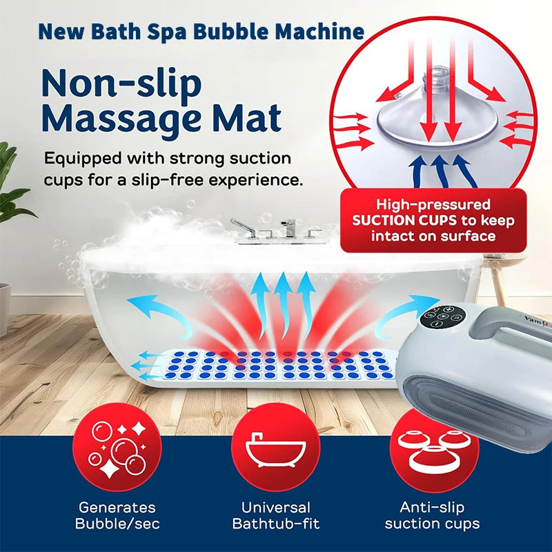 Bathtub Massage Mat Bubble Bath Spa Beauty With Remote Control And Inflatable Pillow Full-Body Massage And Relaxation Salon SPA