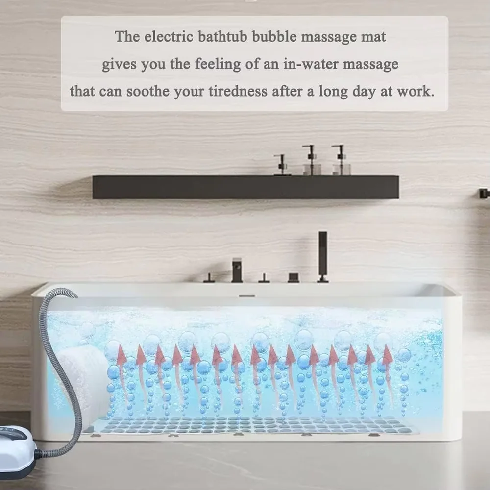 Bathtub Massage Mat Bubble Bath Spa Beauty With Remote Control And Inflatable Pillow Full-Body Massage And Relaxation Salon SPA