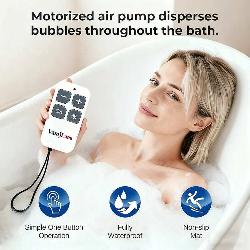 Bathtub Massage Mat Bubble Bath Spa Beauty With Remote Control And Inflatable Pillow Full-Body Massage And Relaxation Salon SPA