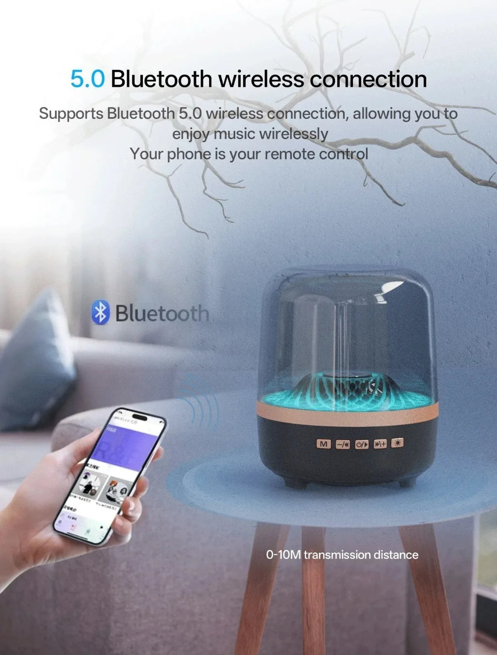 Portable Wireless Soundbar Bluetooth 5.3 Home Theater Speaker Subwoofer Hi-Fi Acoustic Breathing Lamp for Android IOS
