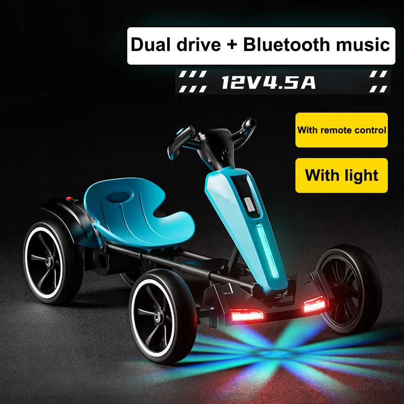 New Electric Racing Go Kart Foldable Design with Remote Control & Music, No installation required