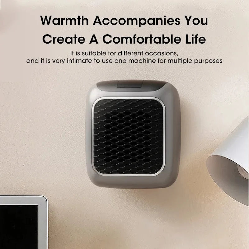 800W Mini Electric Heater Wall Mounted Hot Air Blower With Remote Control Houshold Heating Fan For Bedroom Bathroom