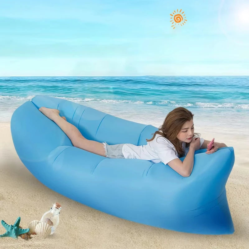 Portable Folding Camping Inflatable Sofa Portable Outdoor Inflatable Lounger Comfortable Outdoor Furniture Camping Air Mattress