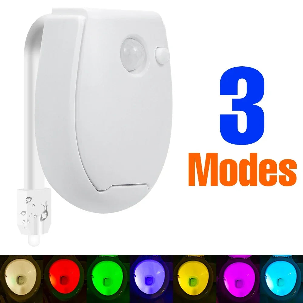LED Toilet Lamp Smart 7 Colors 3 Modes PIR Motion Sensor Nightlight Waterproof Toilet Bowl Seat Backlight WC Atmosphere Lighting