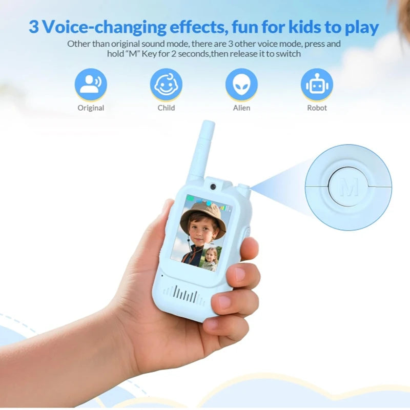 Kids Video Walkie Talkie with 2" HD Screen  One-Click HD Call Intercom For Children Gadgets Technology Gift