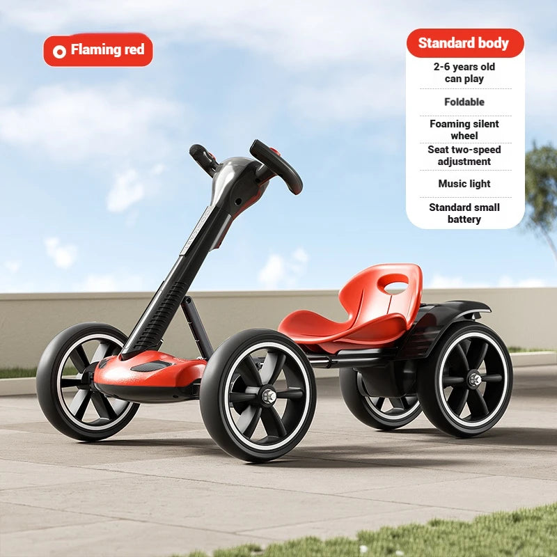 Kids Electric Ride-On Car, 4-Wheel RC Kart w/ Remote Control, Rechargeable Battery-Powered Toy Vehicle