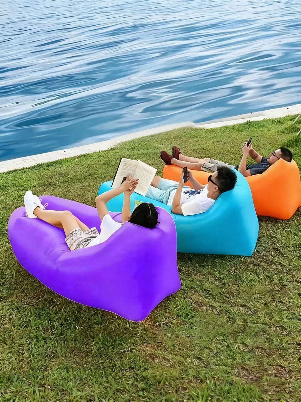 Portable Folding Camping Inflatable Sofa Portable Outdoor Inflatable Lounger Comfortable Outdoor Furniture Camping Air Mattress