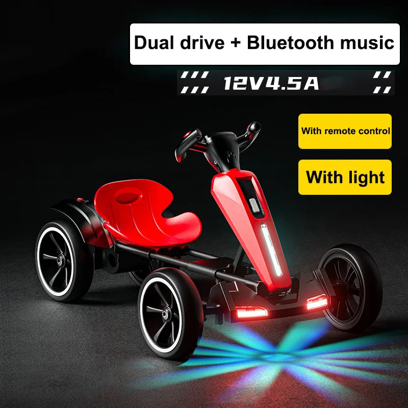 New Electric Racing Go Kart Foldable Design with Remote Control & Music, No installation required