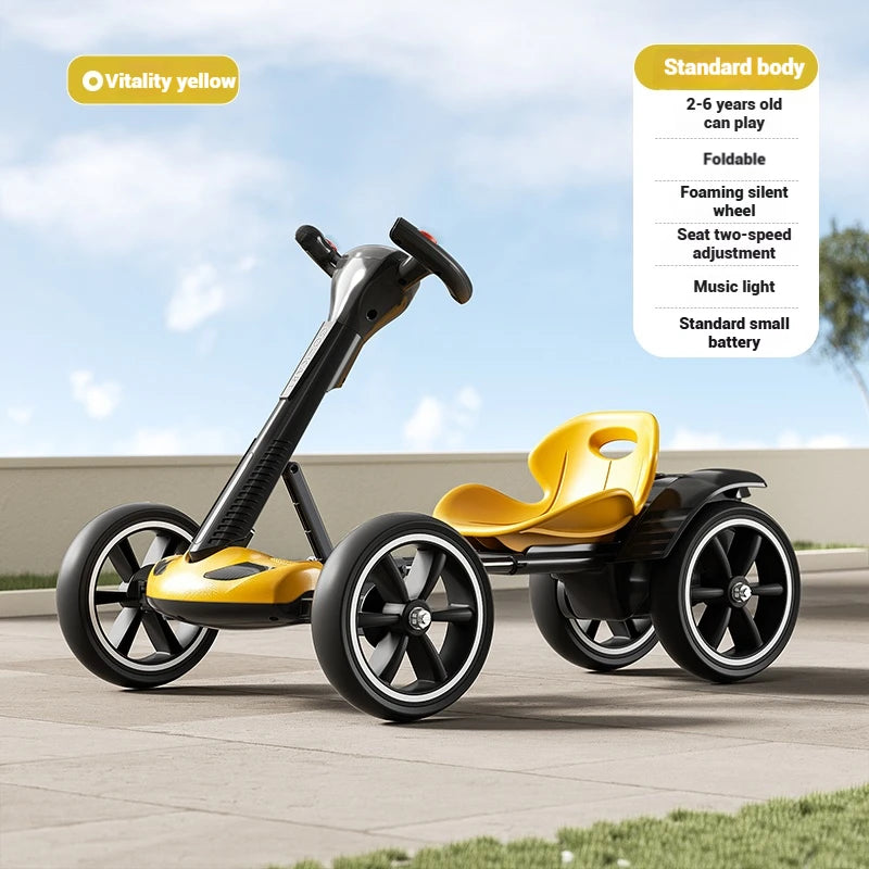 Kids Electric Ride-On Car, 4-Wheel RC Kart w/ Remote Control, Rechargeable Battery-Powered Toy Vehicle