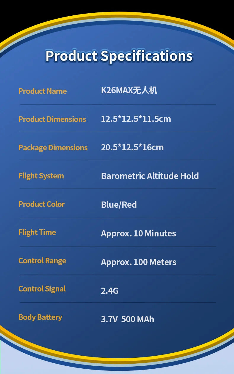 K26 2026 New Aerial Football Drone 360 ° All Inclusive Anti Fall Hand Thrown and Easy To Use Three Speed Variable Speed