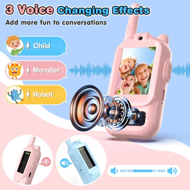 Kids Video Walkie Talkie with 2" HD Screen  One-Click HD Call Intercom For Children Gadgets Technology Gift