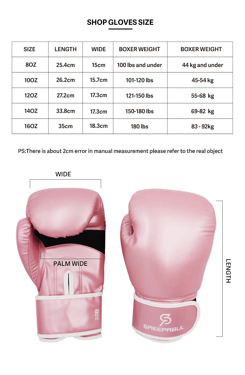 8/10/12/14/16oz Boxing Gloves Professional Adult Sanda Muay Thai Fighting Gloves Men and Women Training Sandbag Free Fight MMA