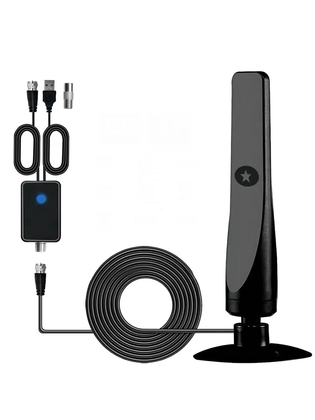 4K New Digital Tv Antenna Receiver Indoor and Outdoor High-Definition Digital Terrestrial Wave Hdtv Tv Antenna Supports Multiple National Tv Standards