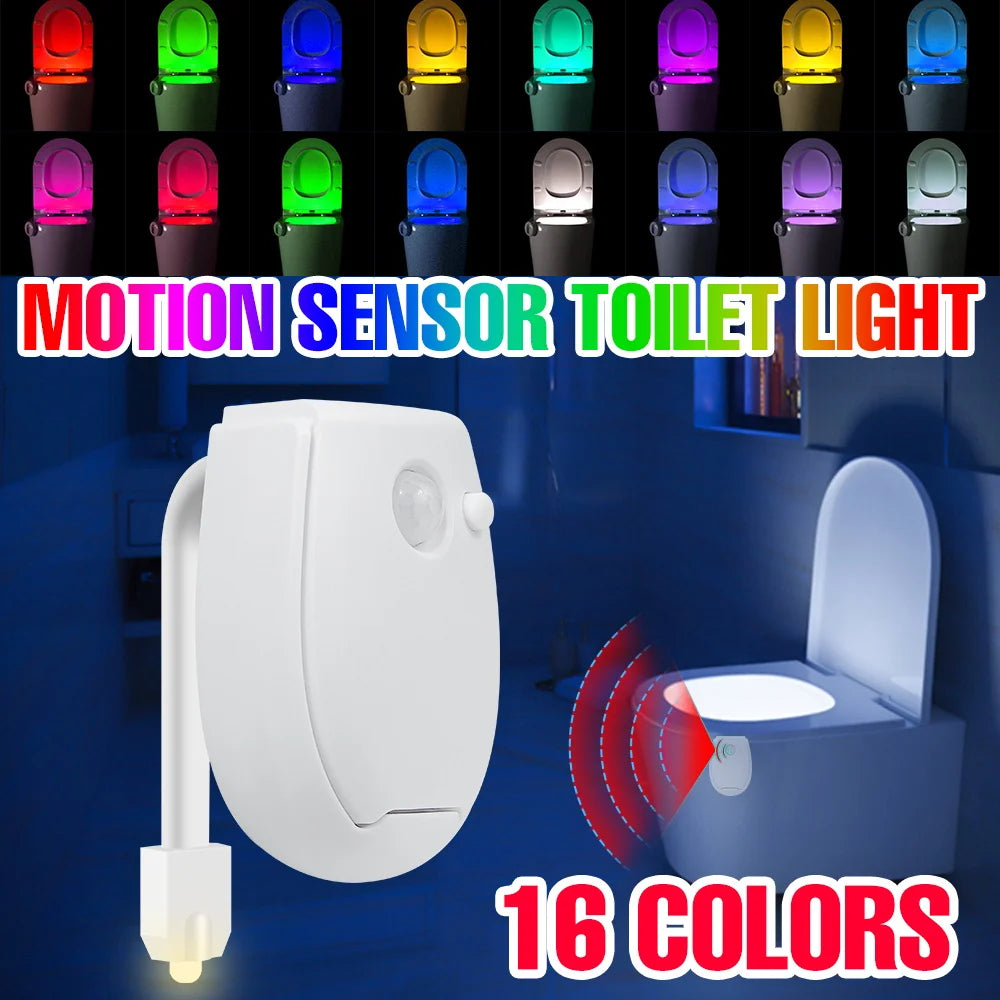 LED Toilet Lamp Smart 7 Colors 3 Modes PIR Motion Sensor Nightlight Waterproof Toilet Bowl Seat Backlight WC Atmosphere Lighting