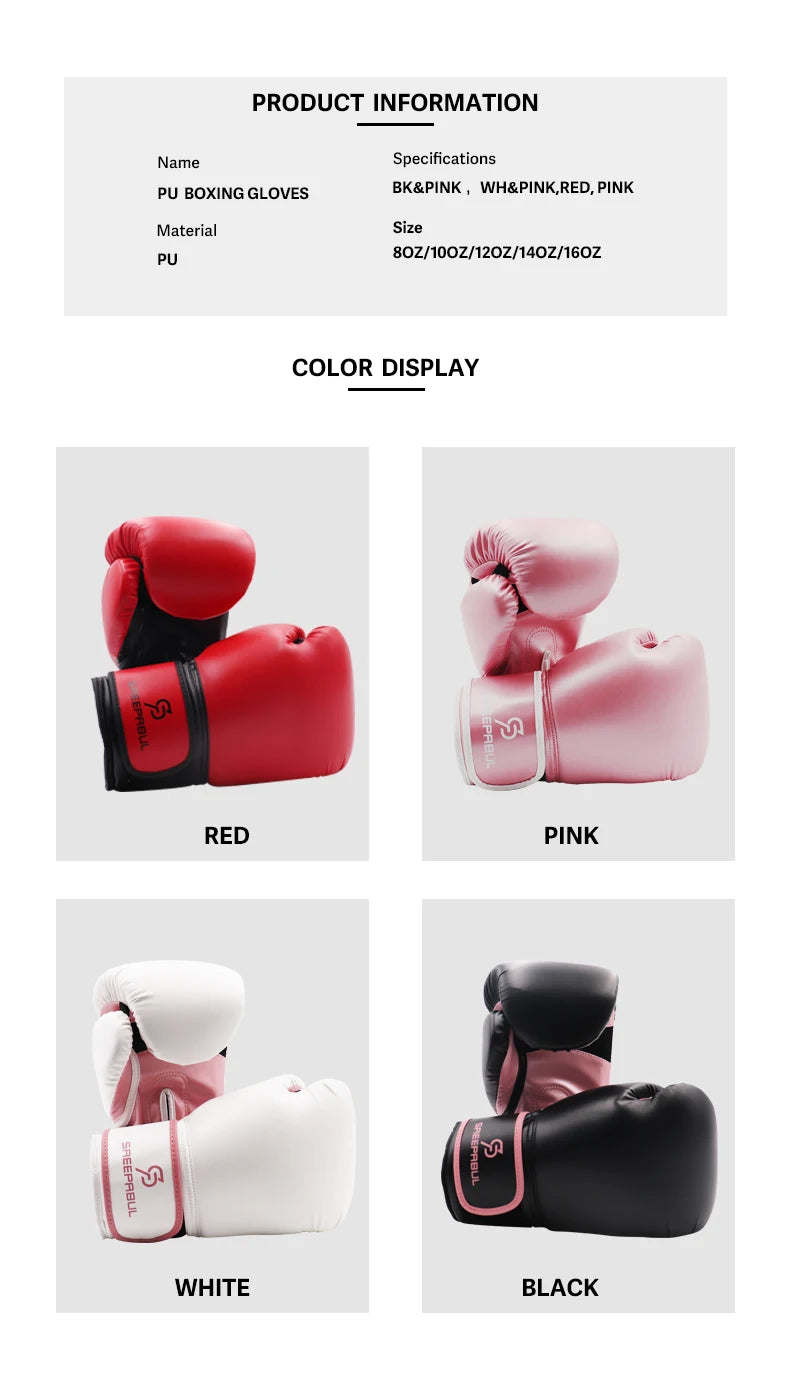 8/10/12/14/16oz Boxing Gloves Professional Adult Sanda Muay Thai Fighting Gloves Men and Women Training Sandbag Free Fight MMA