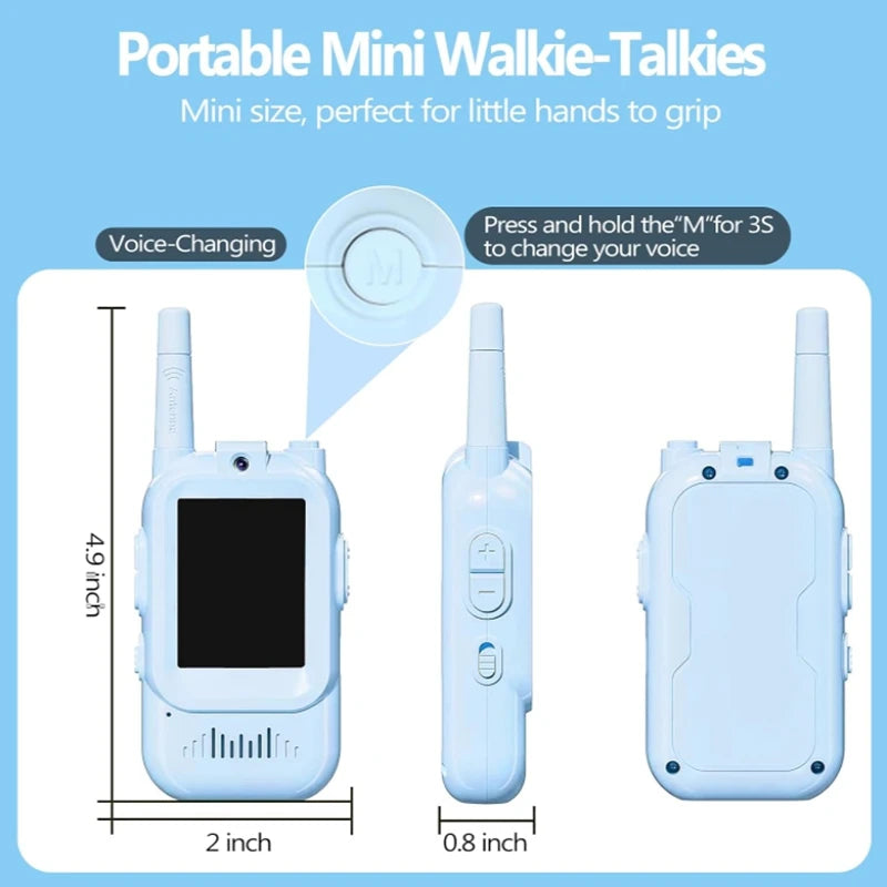 Kids Video Walkie Talkie with 2" HD Screen  One-Click HD Call Intercom For Children Gadgets Technology Gift