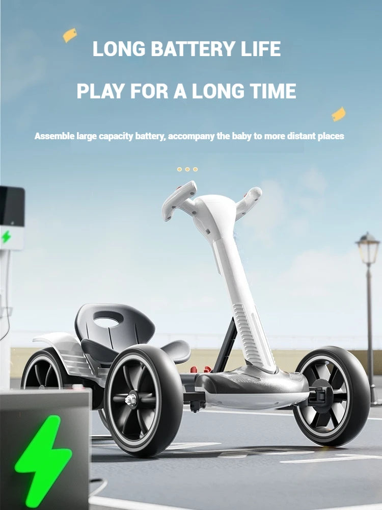 Kids Electric Ride-On Car, 4-Wheel RC Kart w/ Remote Control, Rechargeable Battery-Powered Toy Vehicle