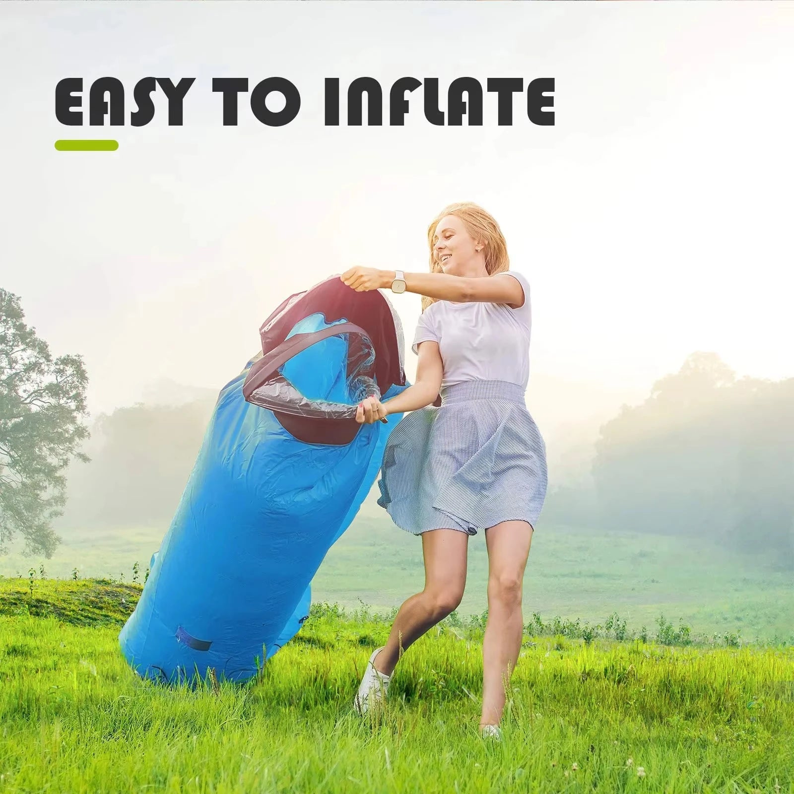 Portable Folding Camping Inflatable Sofa Portable Outdoor Inflatable Lounger Comfortable Outdoor Furniture Camping Air Mattress