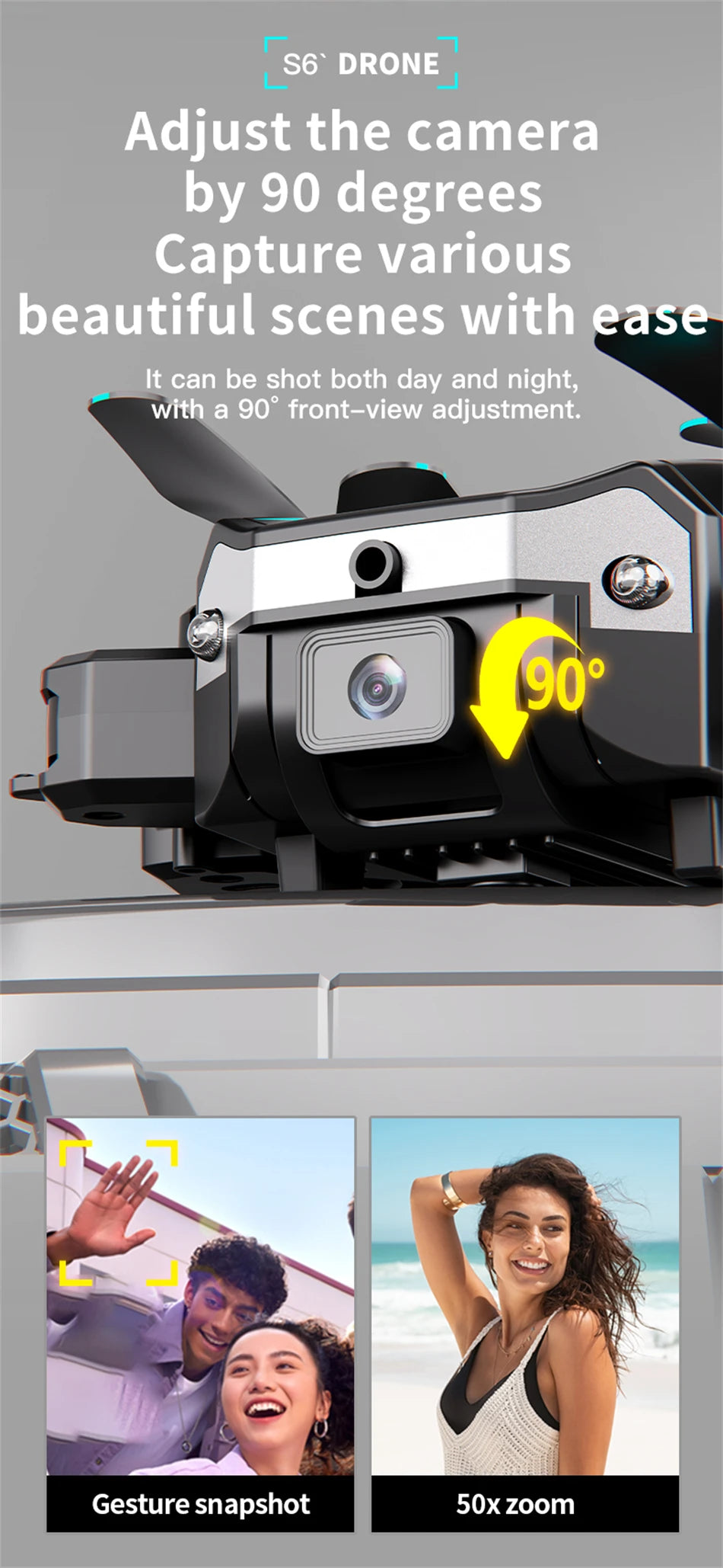 New Hot Sell S6 Drone Profesional 8k 4K HD Camera Optical Flow 5G Control Screen Obstacle Avoidance Quadcopter APRON Kid Gift