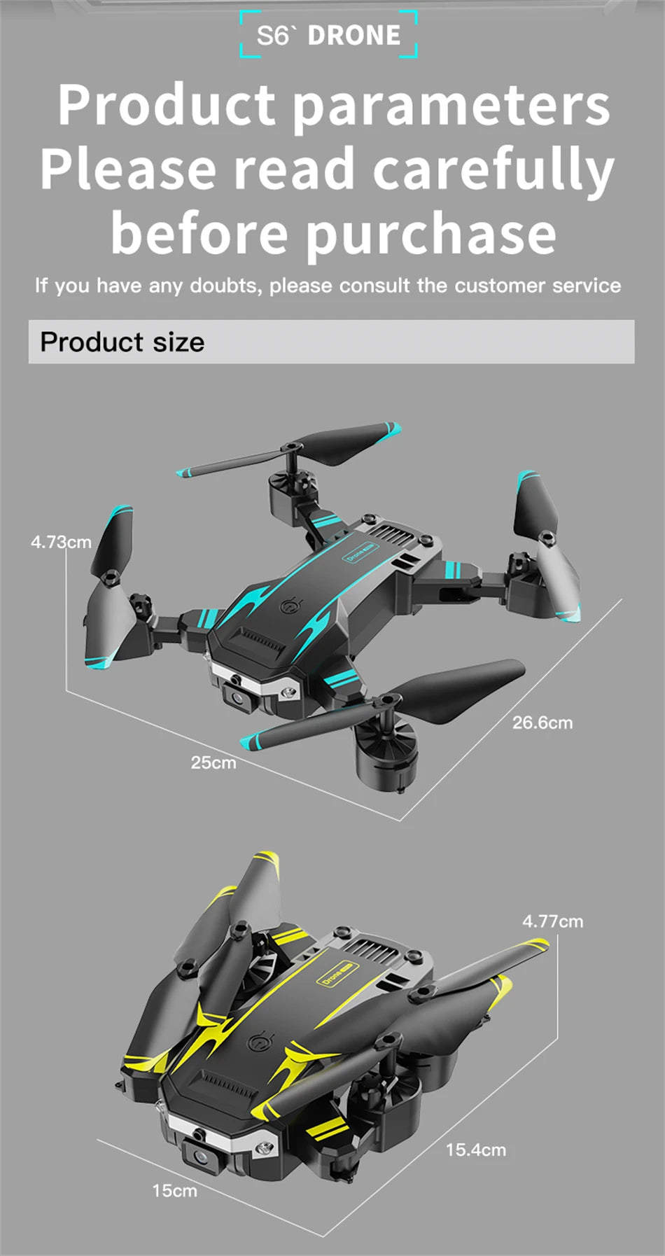 New Hot Sell S6 Drone Profesional 8k 4K HD Camera Optical Flow 5G Control Screen Obstacle Avoidance Quadcopter APRON Kid Gift