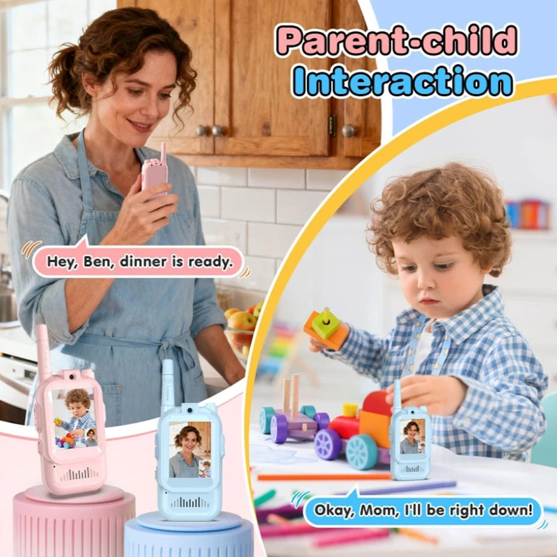 Kids Video Walkie Talkie with 2" HD Screen  One-Click HD Call Intercom For Children Gadgets Technology Gift