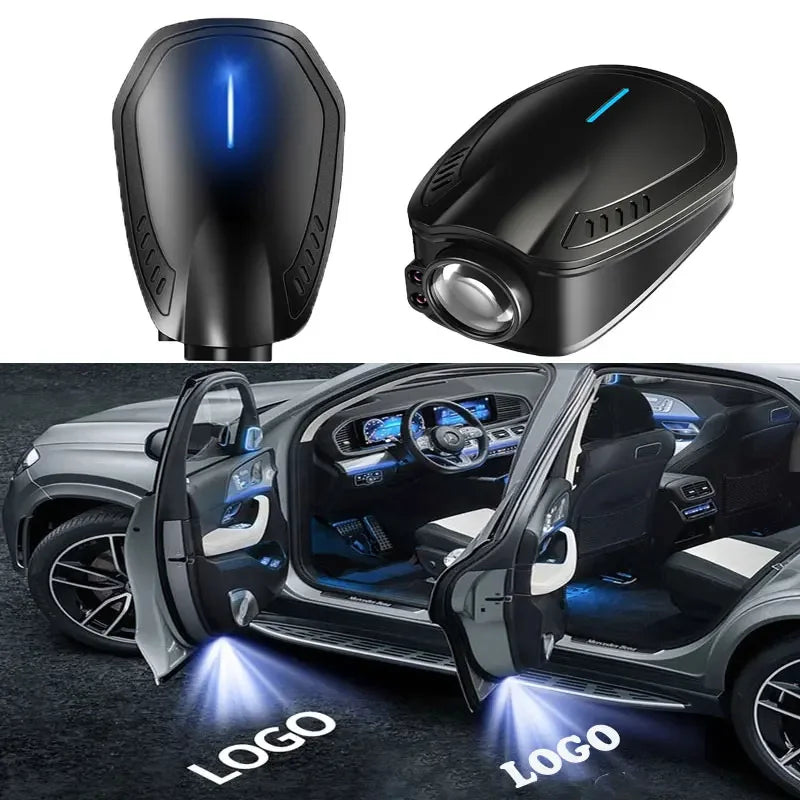Rechargeable Led Car Door Welcome Light Wireless Car Styling Laser Projector Logo Ghost Shadow Lamp Customised Logo Support