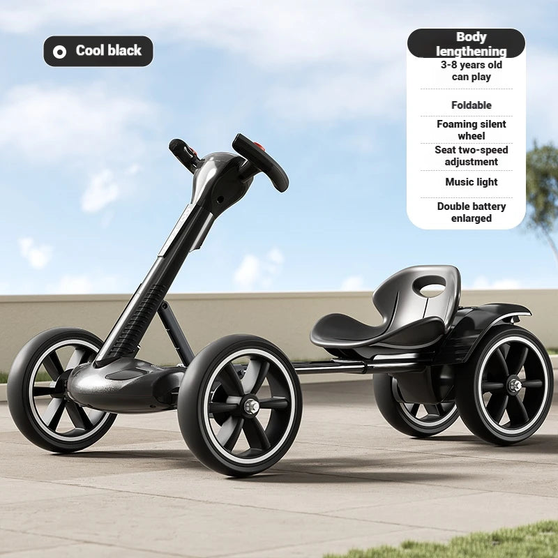 Kids Electric Ride-On Car, 4-Wheel RC Kart w/ Remote Control, Rechargeable Battery-Powered Toy Vehicle
