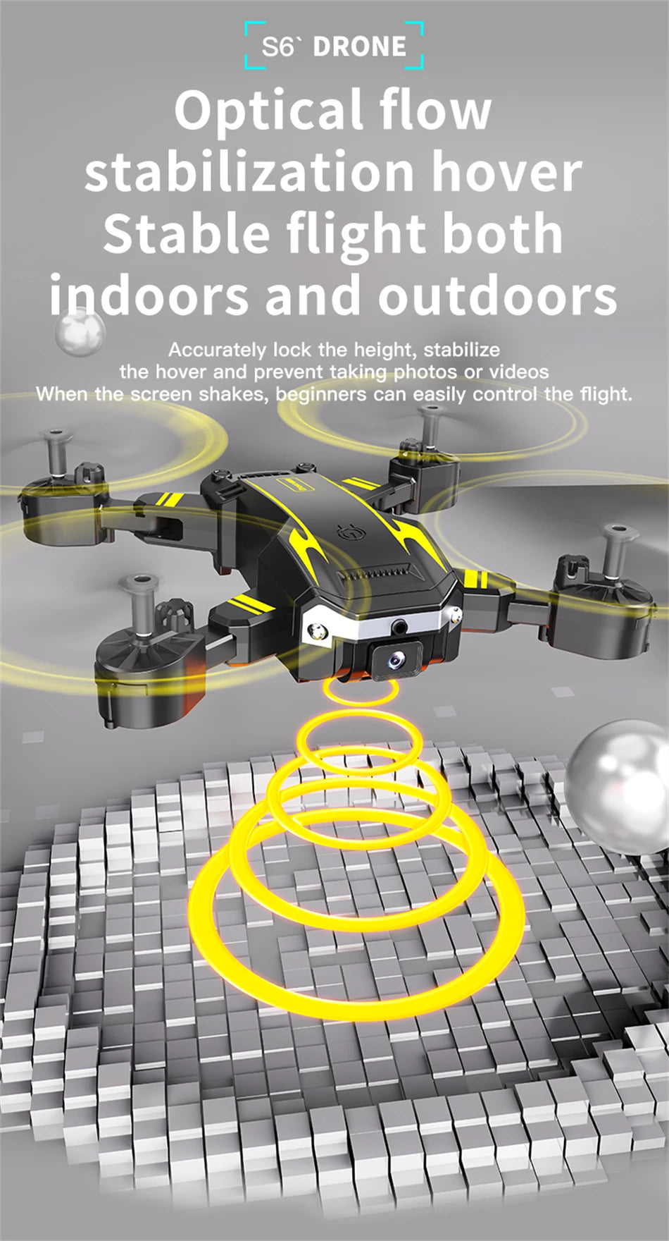 New Hot Sell S6 Drone Profesional 8k 4K HD Camera Optical Flow 5G Control Screen Obstacle Avoidance Quadcopter APRON Kid Gift