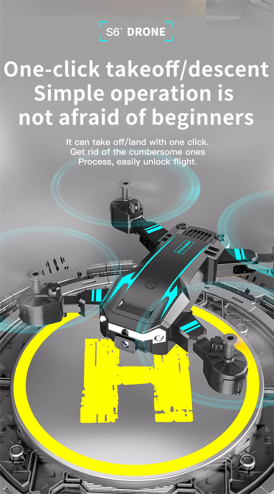 New Hot Sell S6 Drone Profesional 8k 4K HD Camera Optical Flow 5G Control Screen Obstacle Avoidance Quadcopter APRON Kid Gift