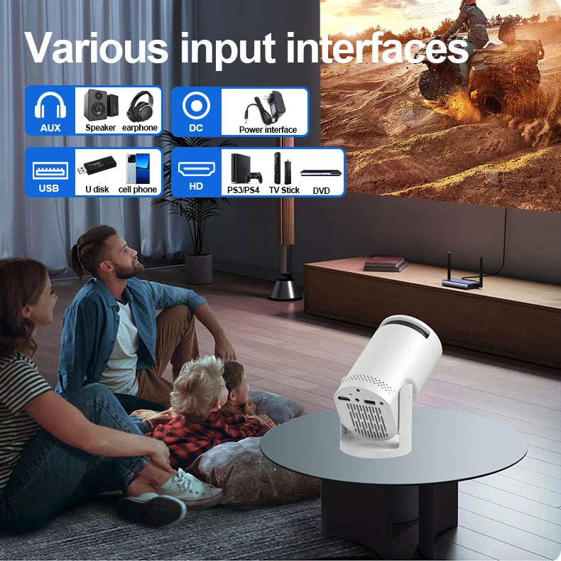 Mini Projector Native  3D Stereo Sound Multi-function Console Outdoor With Bluetooth Home Theater Cinema Portable Projectors