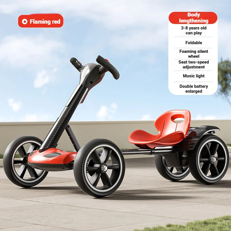Kids Electric Ride-On Car, 4-Wheel RC Kart w/ Remote Control, Rechargeable Battery-Powered Toy Vehicle