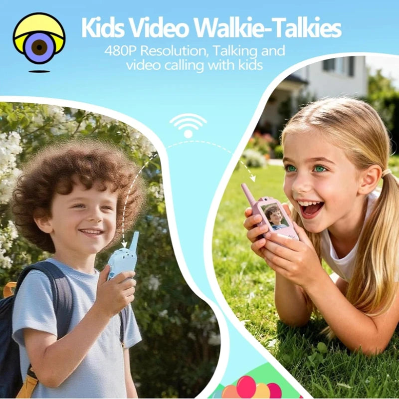 Kids Video Walkie Talkie with 2" HD Screen  One-Click HD Call Intercom For Children Gadgets Technology Gift