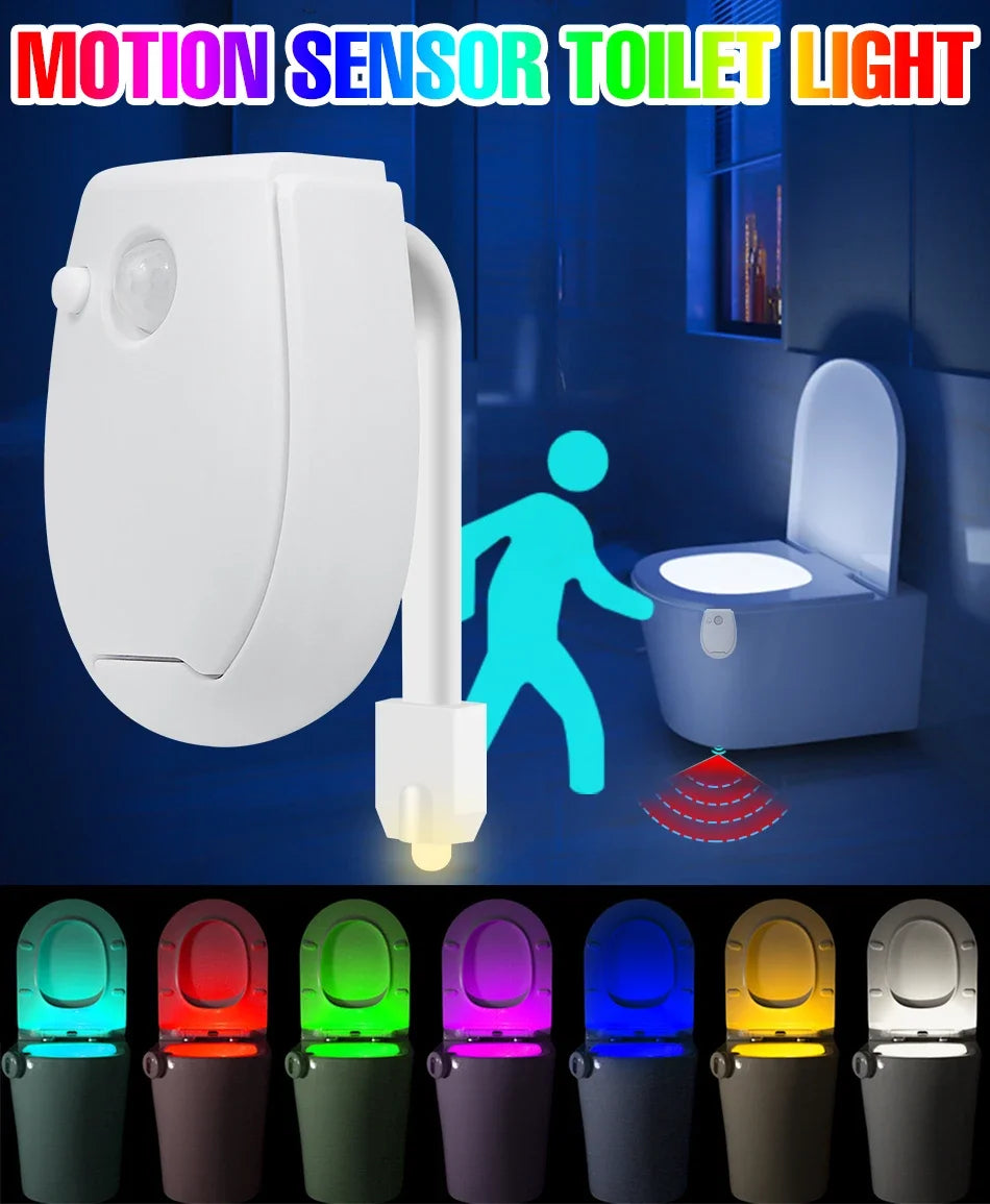 LED Toilet Lamp Smart 7 Colors 3 Modes PIR Motion Sensor Nightlight Waterproof Toilet Bowl Seat Backlight WC Atmosphere Lighting