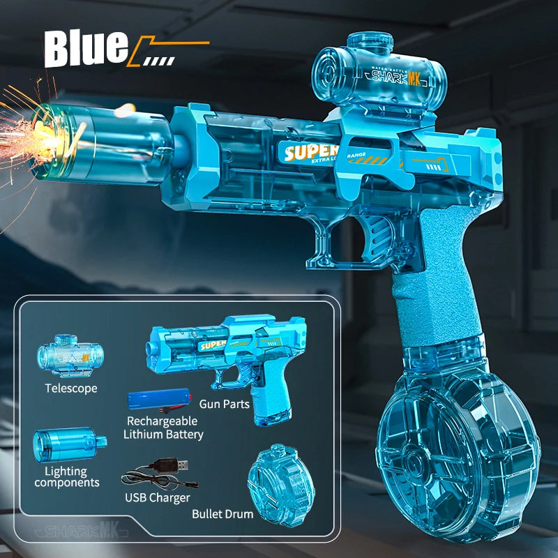 Electric Water Guns ,High Capacity Squirt Guns 26 FT Range with Light Up for Summer Outdoor Beach Swimming Pool Party Toy