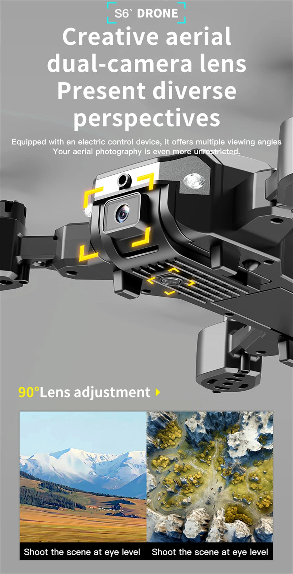 New Hot Sell S6 Drone Profesional 8k 4K HD Camera Optical Flow 5G Control Screen Obstacle Avoidance Quadcopter APRON Kid Gift