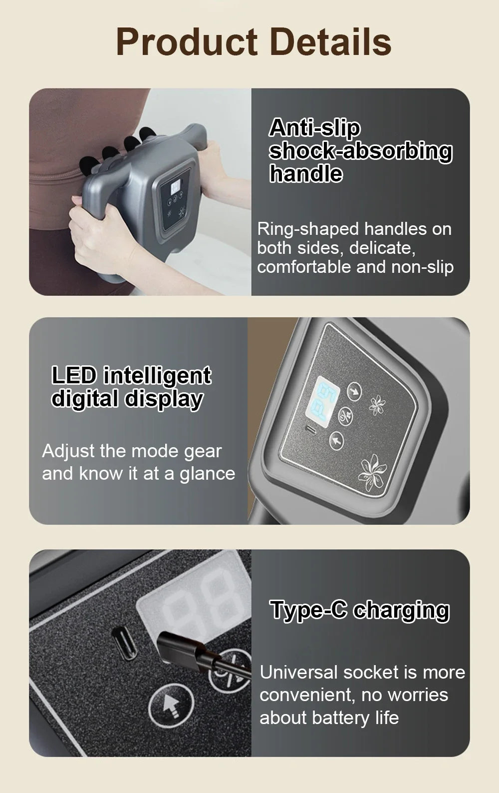 Fascia Gun Muscle Massager Gun High Frequency Back Body Waist Massage Machine Professional Electric Shoulder Legs Waist Massager