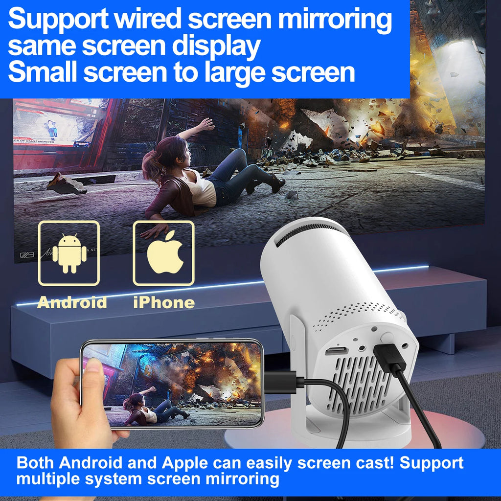 Mini Projector Native  3D Stereo Sound Multi-function Console Outdoor With Bluetooth Home Theater Cinema Portable Projectors