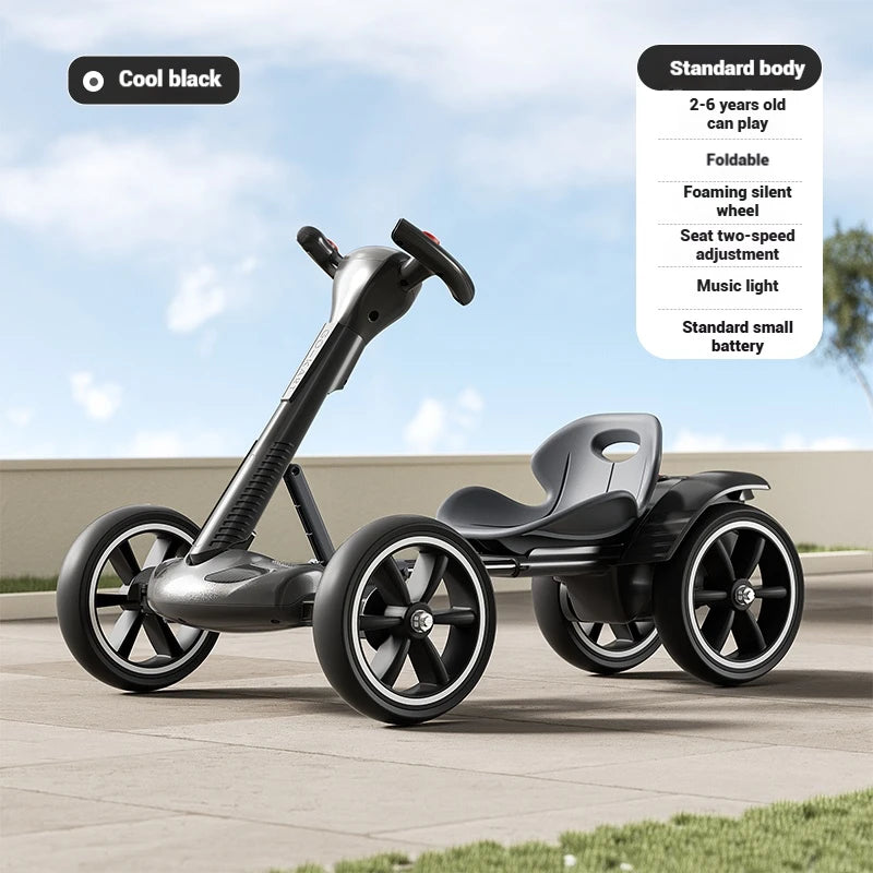 Kids Electric Ride-On Car, 4-Wheel RC Kart w/ Remote Control, Rechargeable Battery-Powered Toy Vehicle