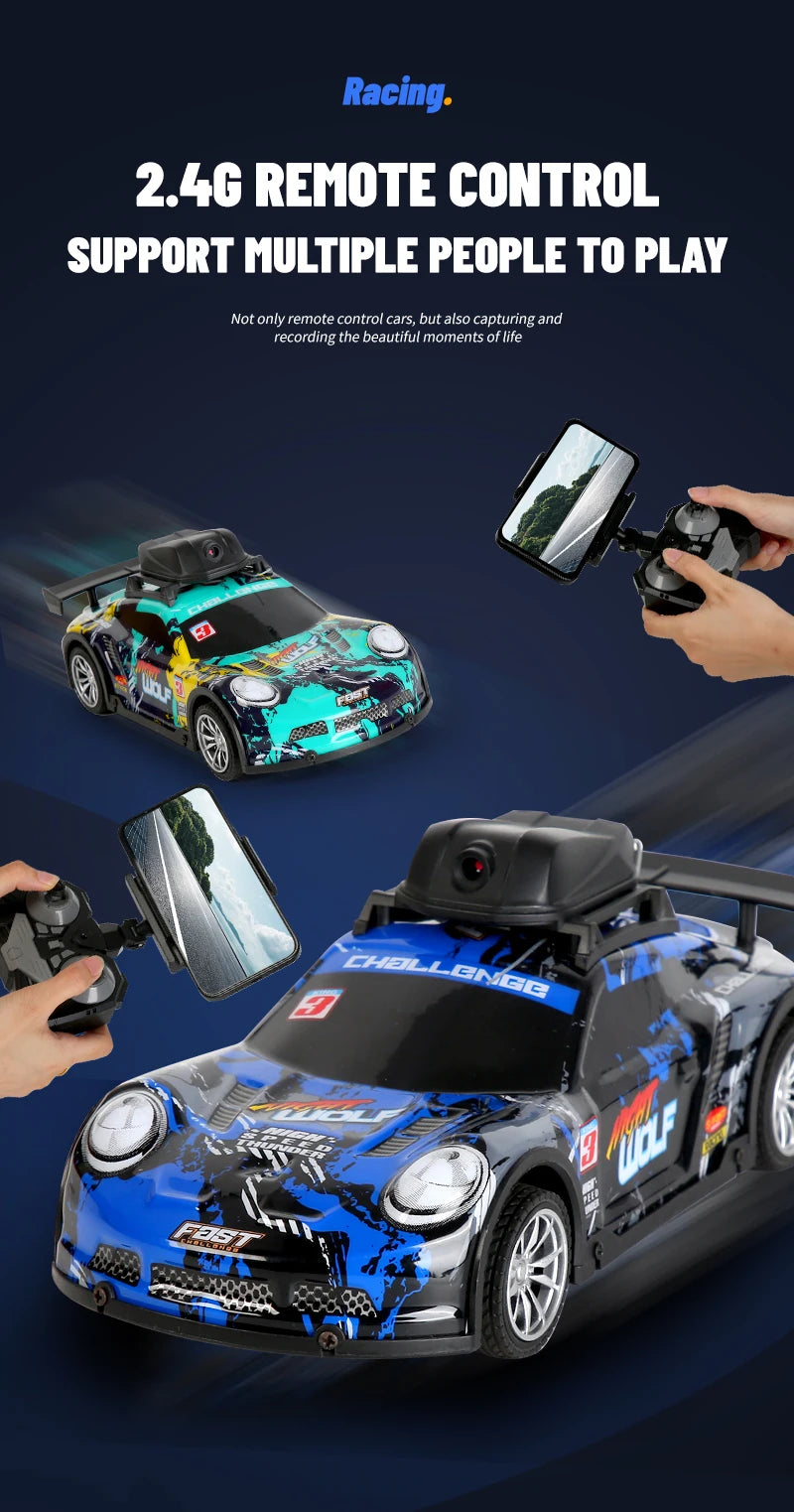RC Racing Car With HD Camera High Speed FPV 2.4G Remote Control Photography Vehicle PVC Shell RC Vehicle for Kid With Live Video